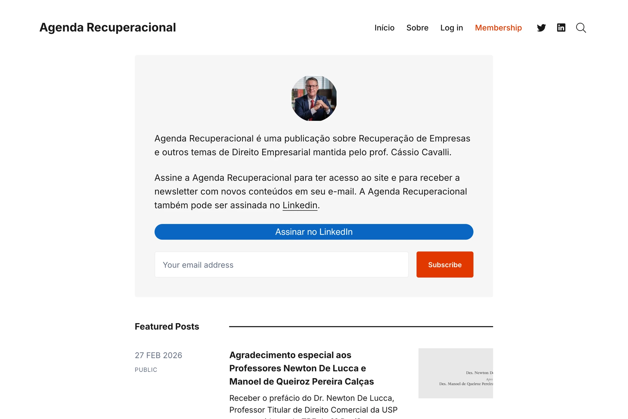 Screenshot of Agenda Recuperacional — Ghost theme website