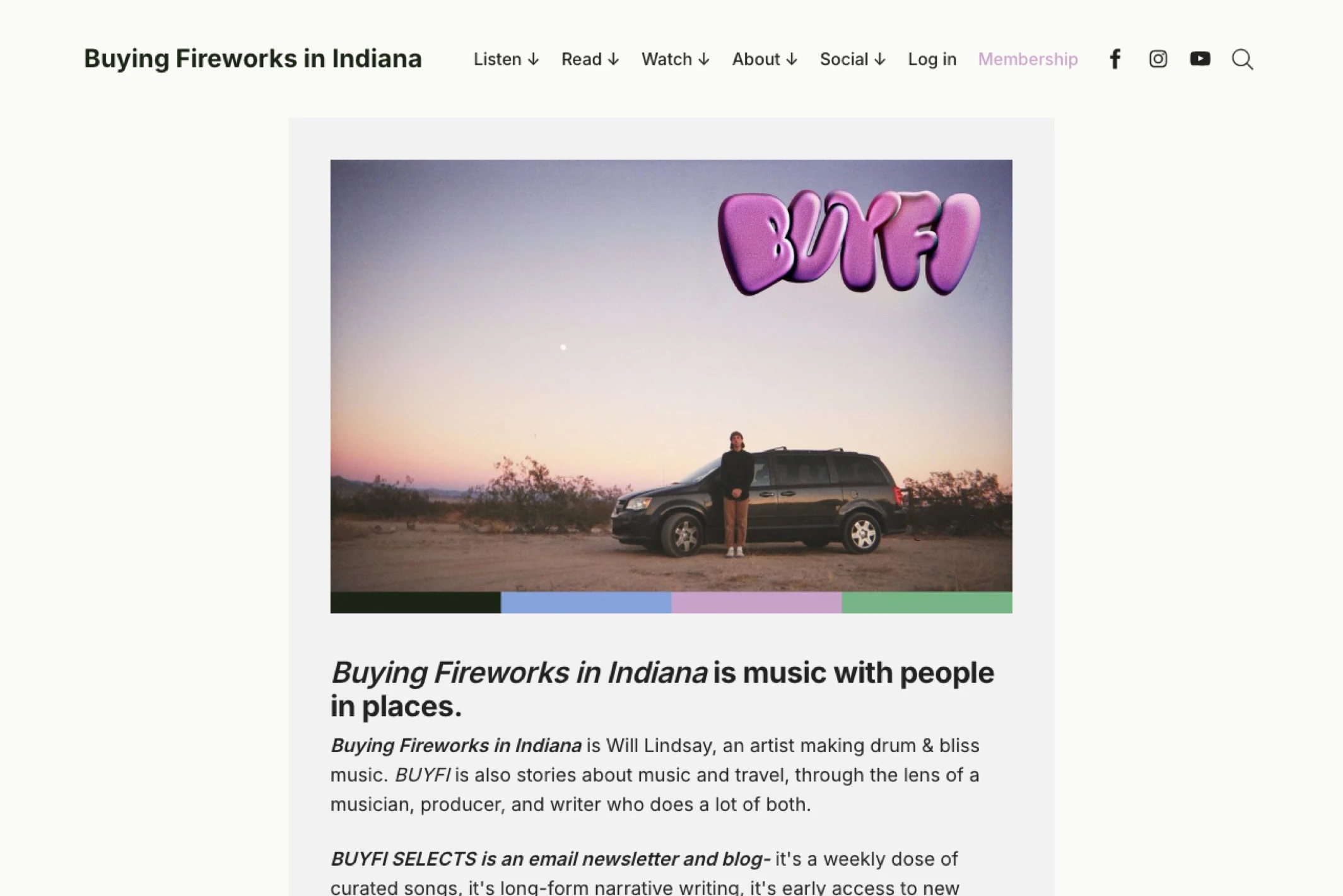 Screenshot of Buying Fireworks in Indiana — Ghost theme website