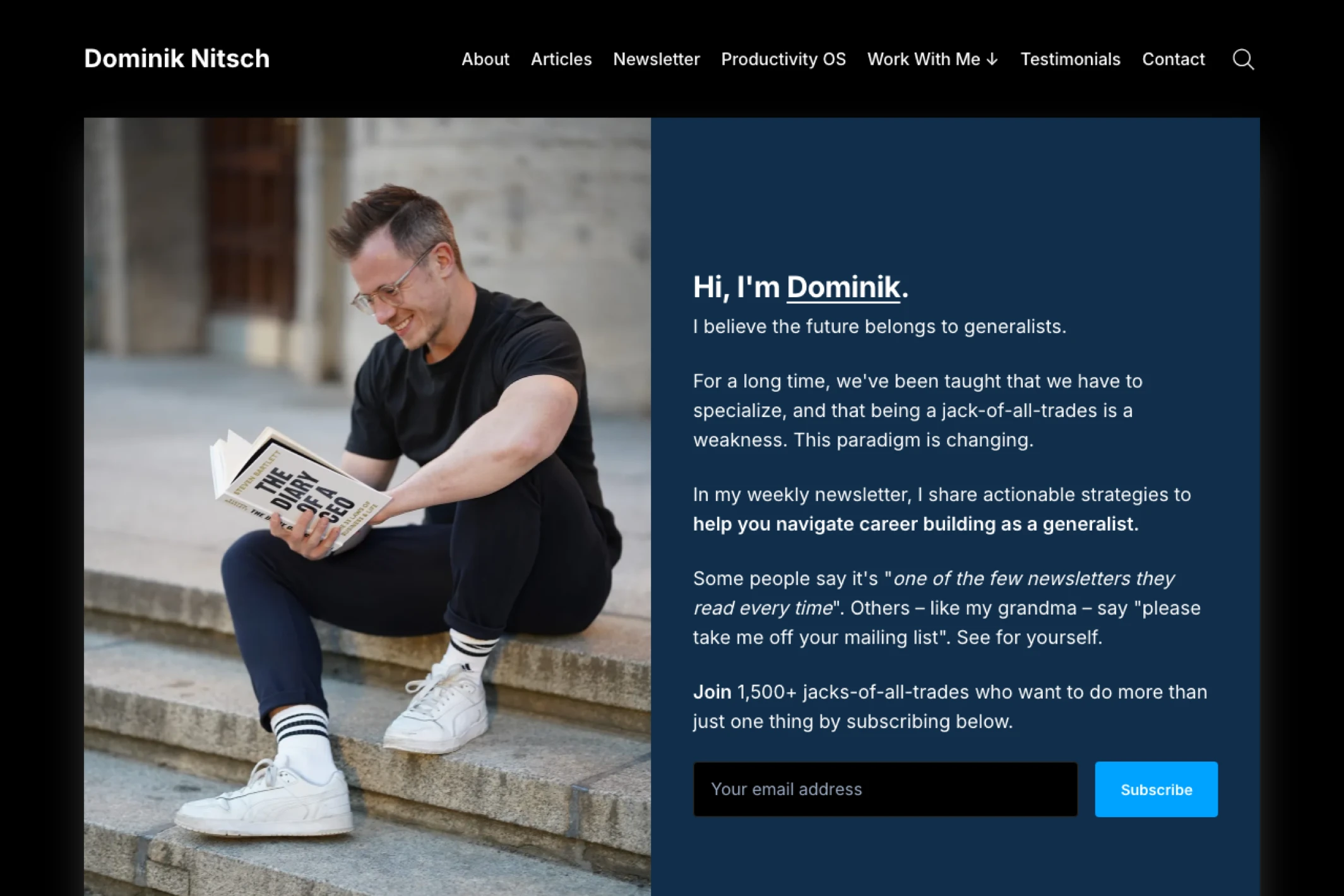 Screenshot of Dominik Nitsch — Ghost theme website