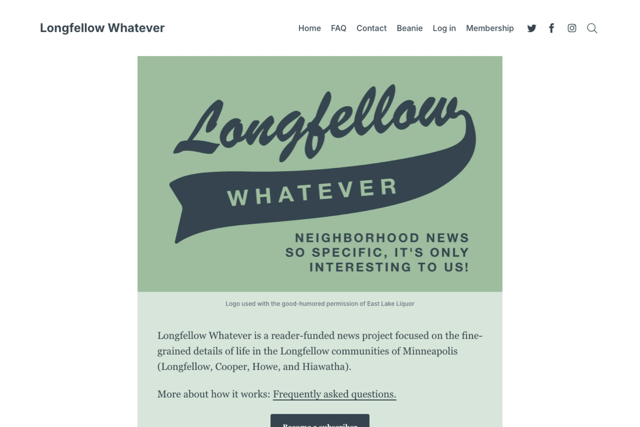 Screenshot of Longfellow Whatever — Ghost theme website