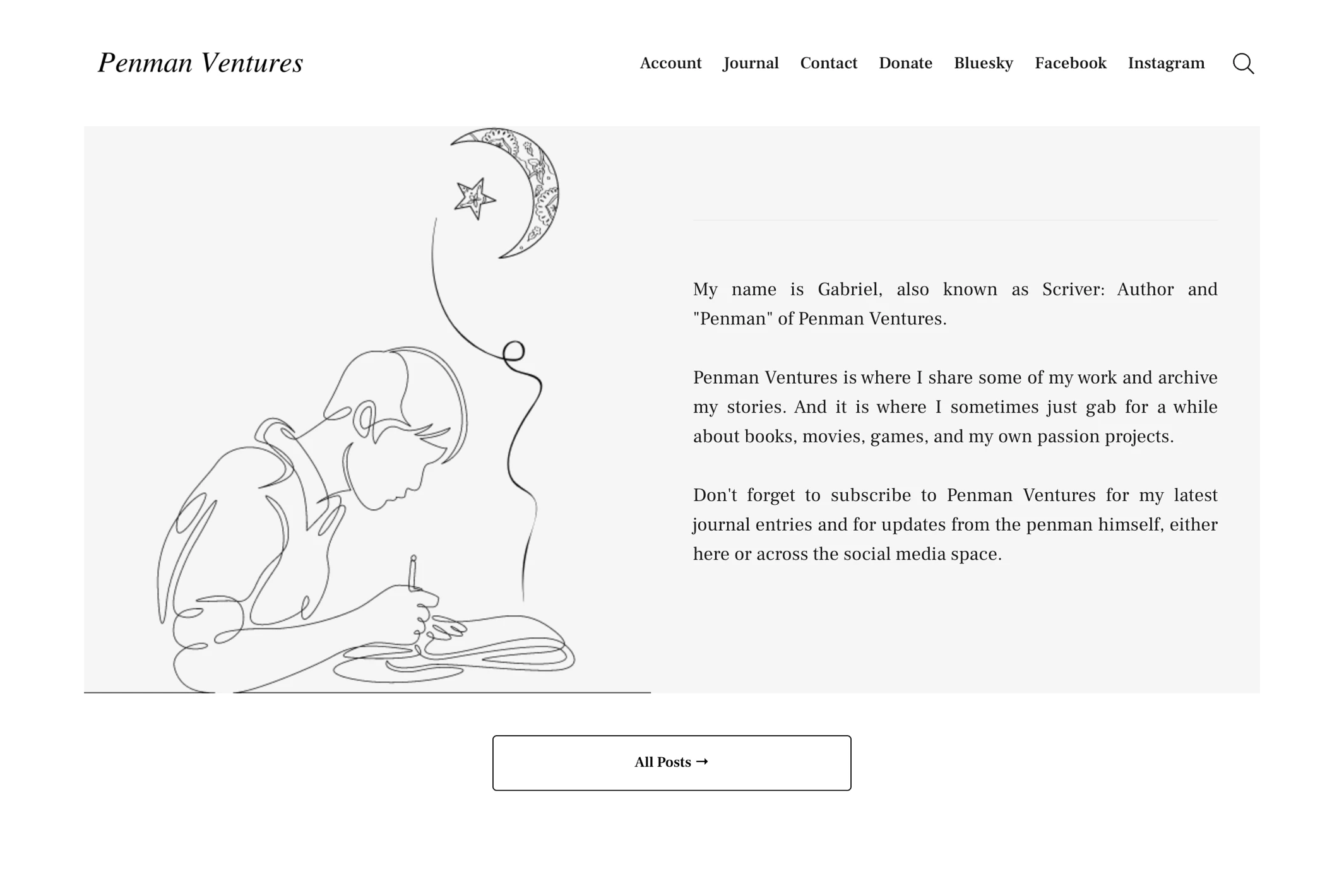 Screenshot of Penman Ventures — Ghost theme website