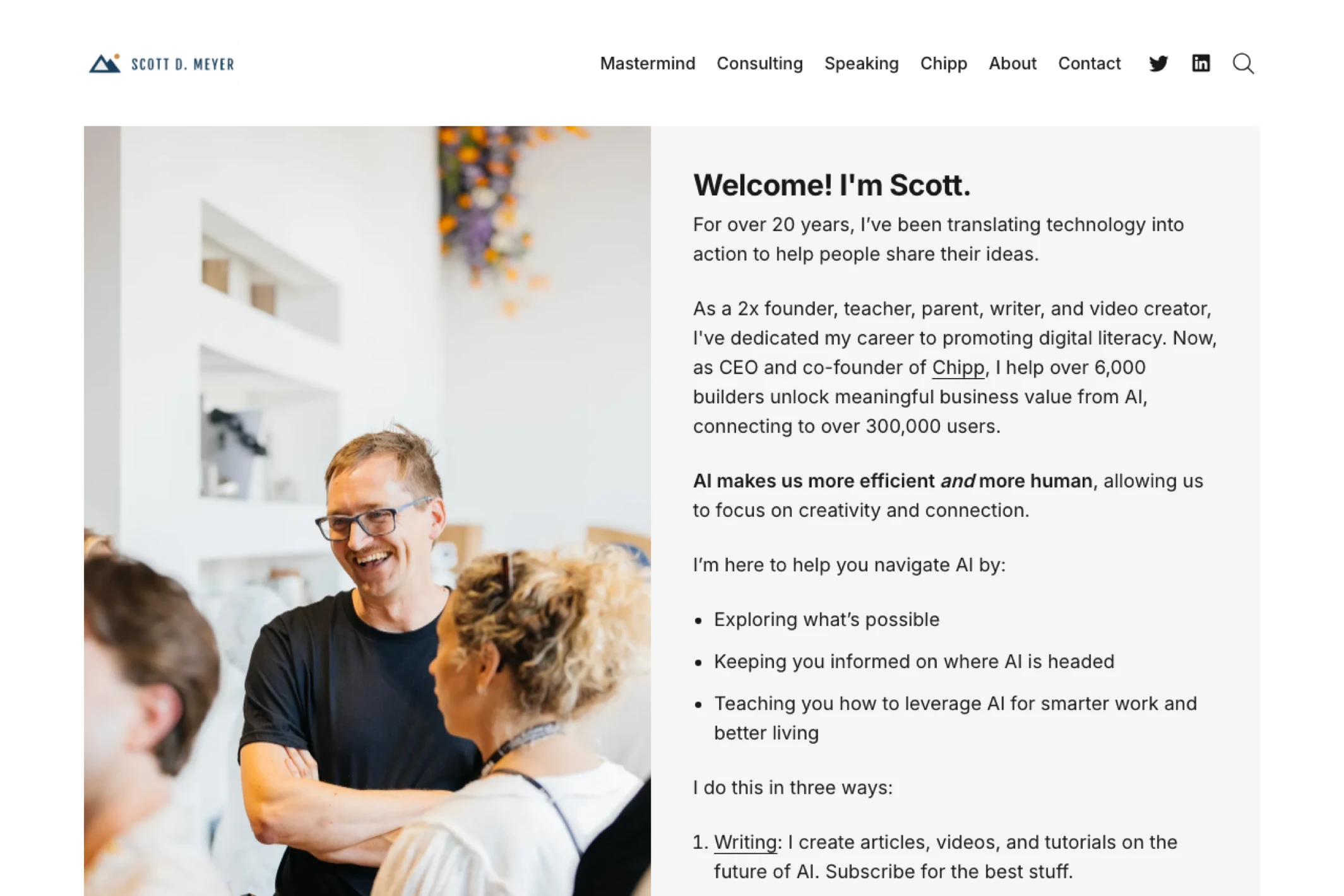 Screenshot of Scott David Meyer — Ghost theme website