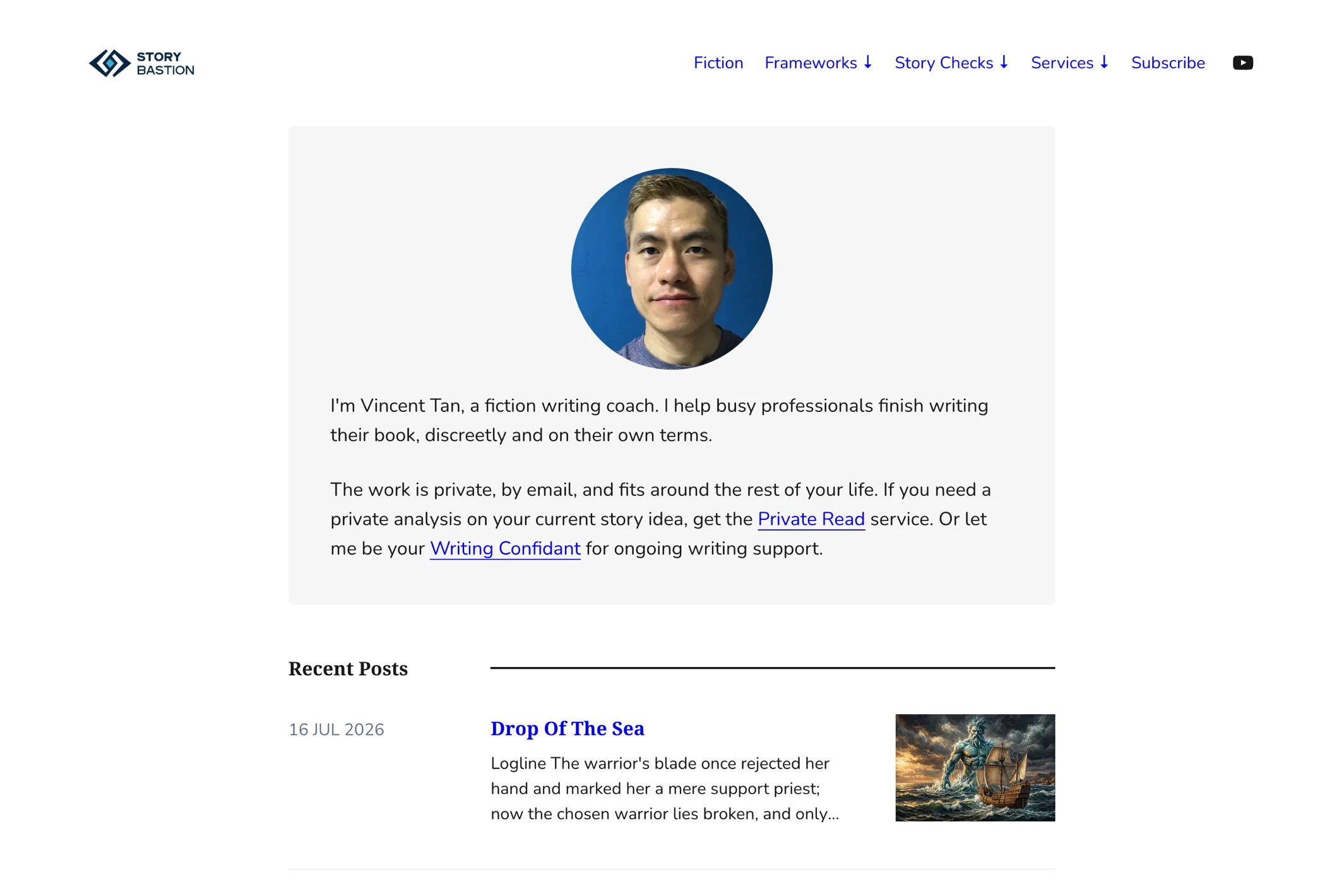 Screenshot of Story Bastion — Ghost theme website