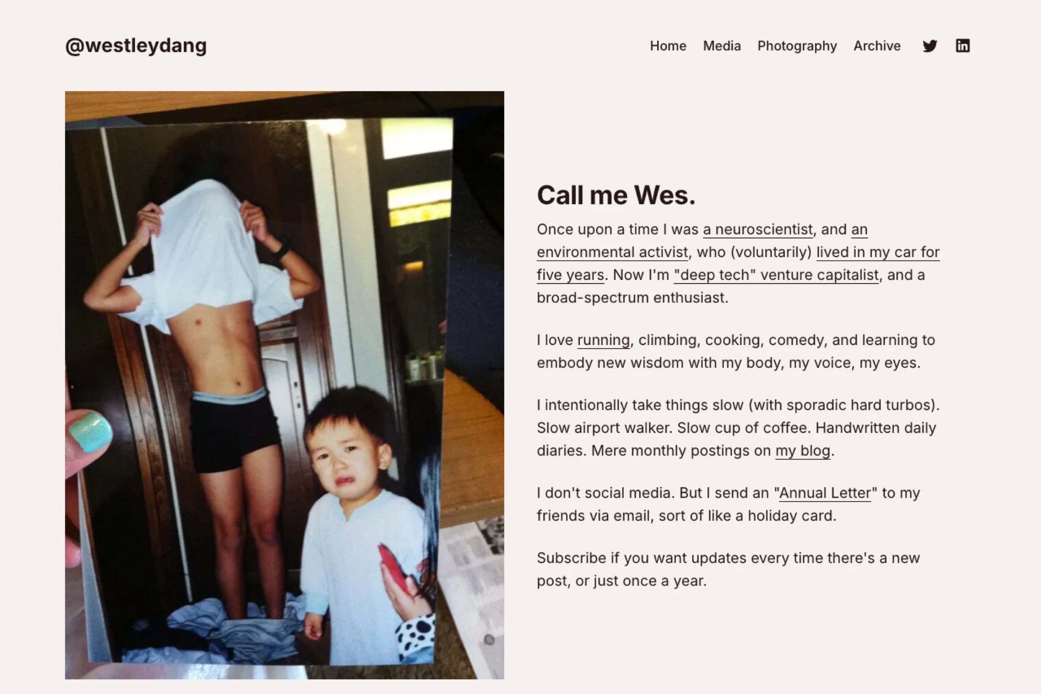 Screenshot of Westley Dang — Ghost theme website