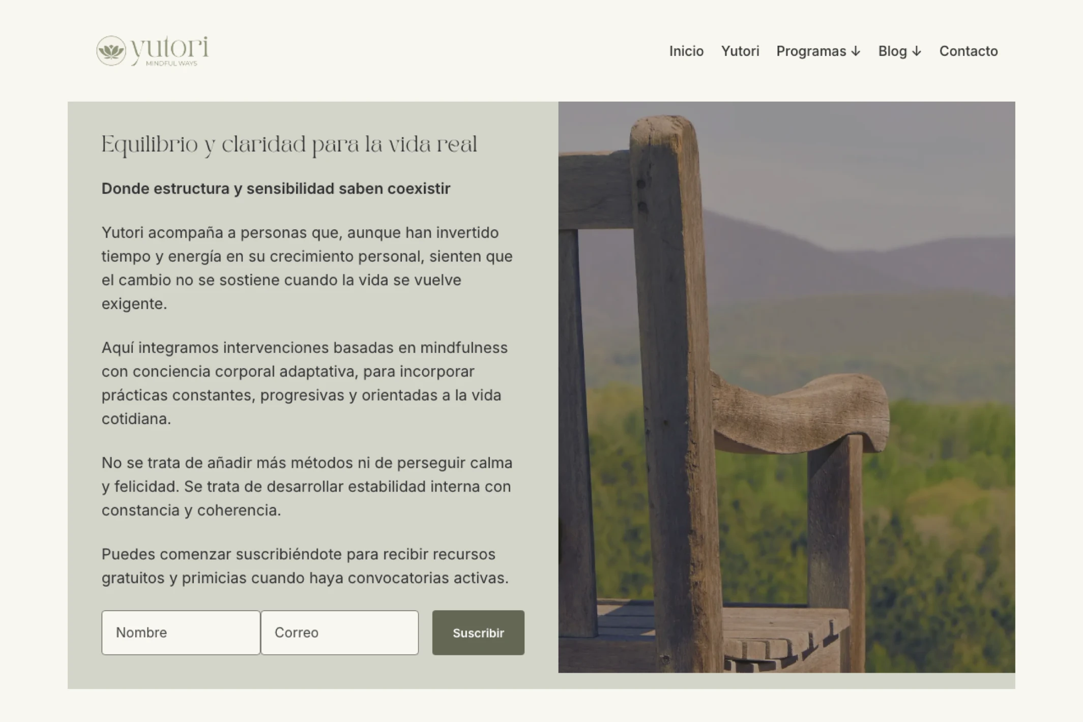 Screenshot of Yutori Mindful — Ghost theme website