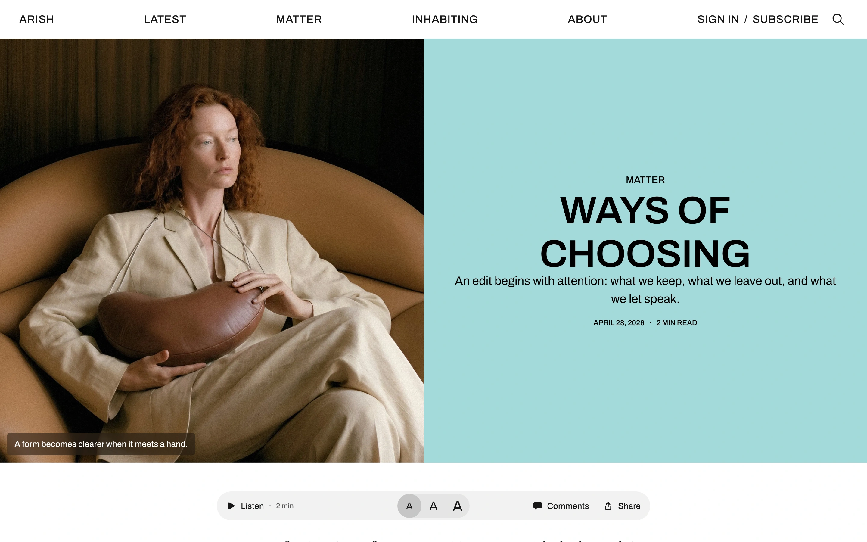 Post Split layout with the image beside its heading