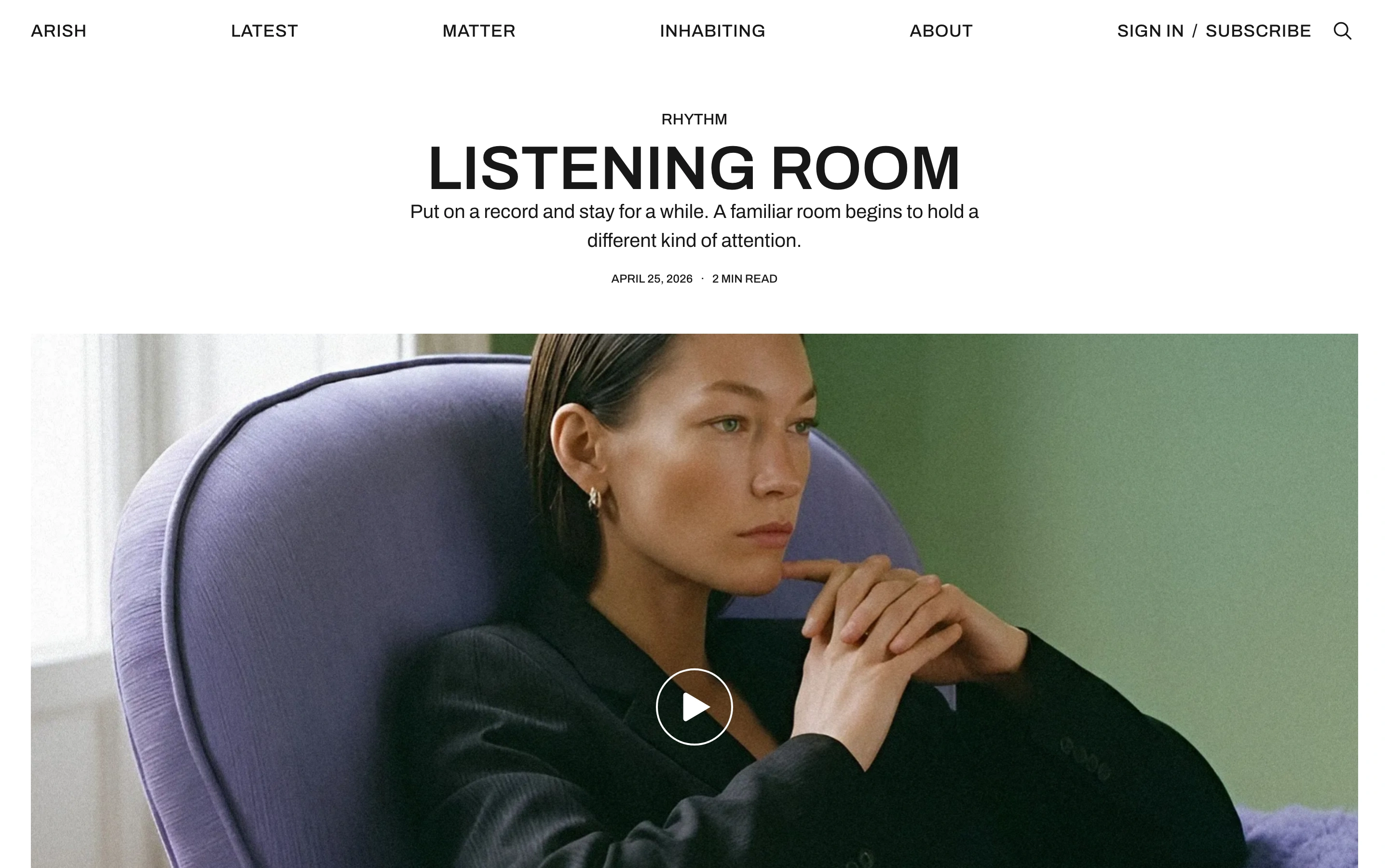 Post Video layout with its heading above the video player