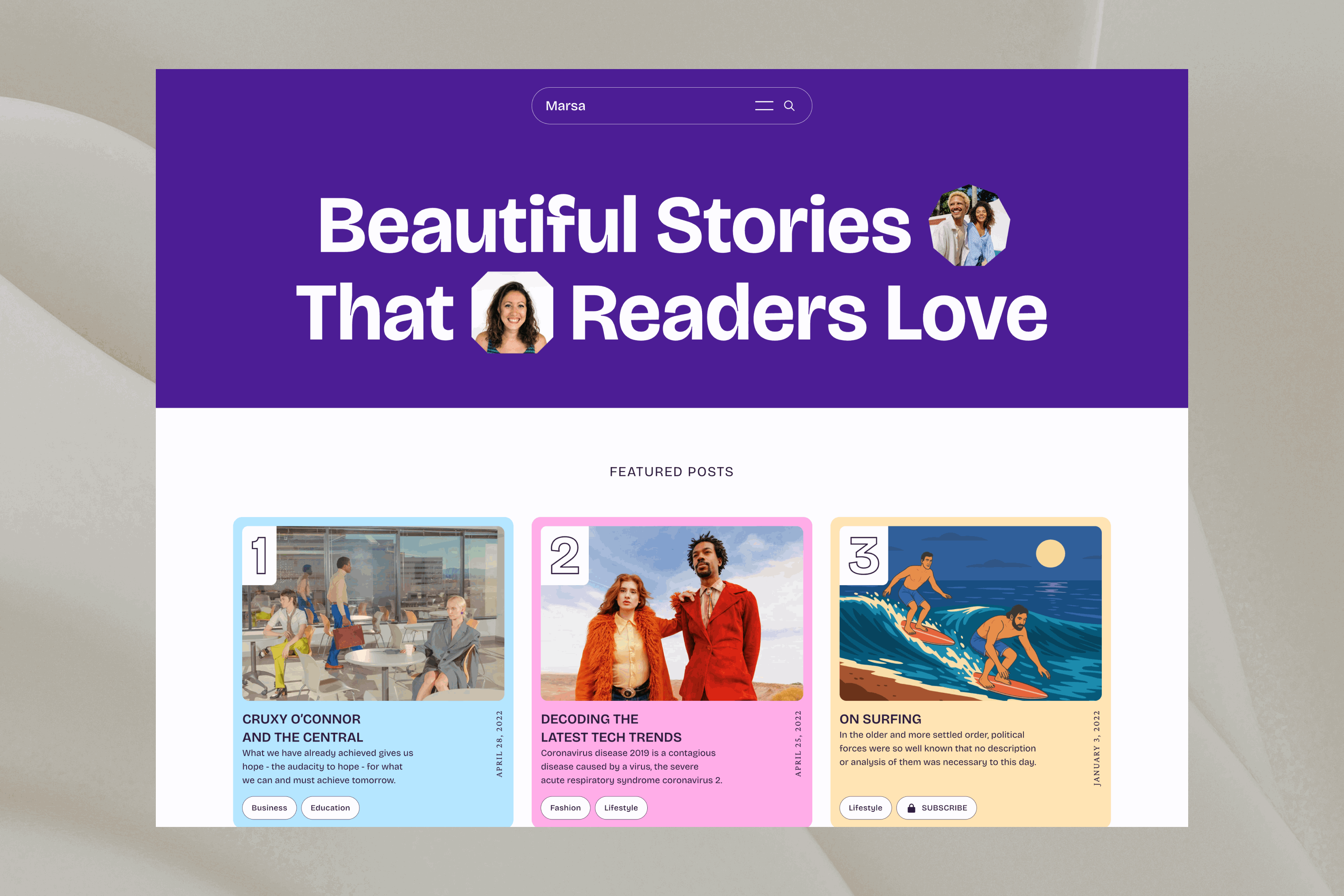 Marsa Ghost CMS Theme Color Schemes
