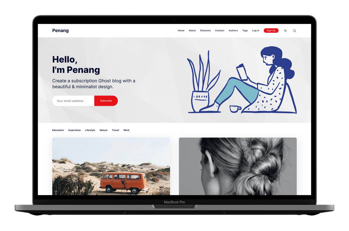 Penang Ghost CMS Theme Homepage