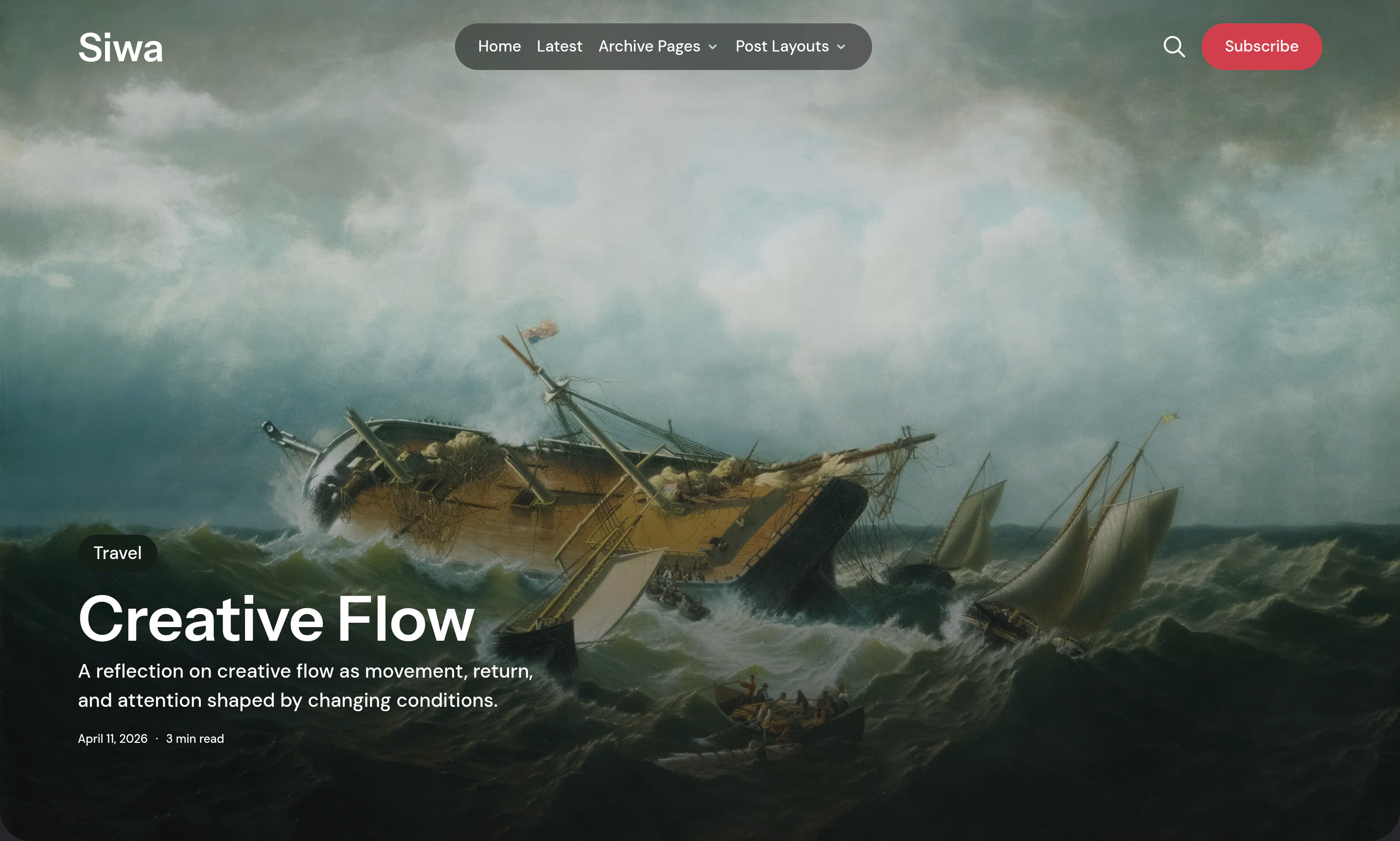 Siwa Post Fullscreen layout