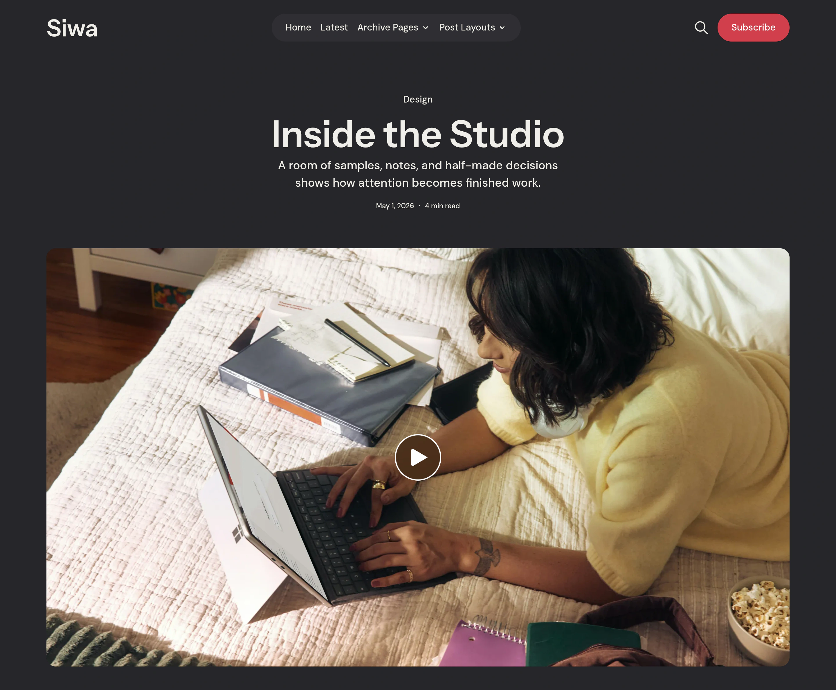 Siwa Post Video layout
