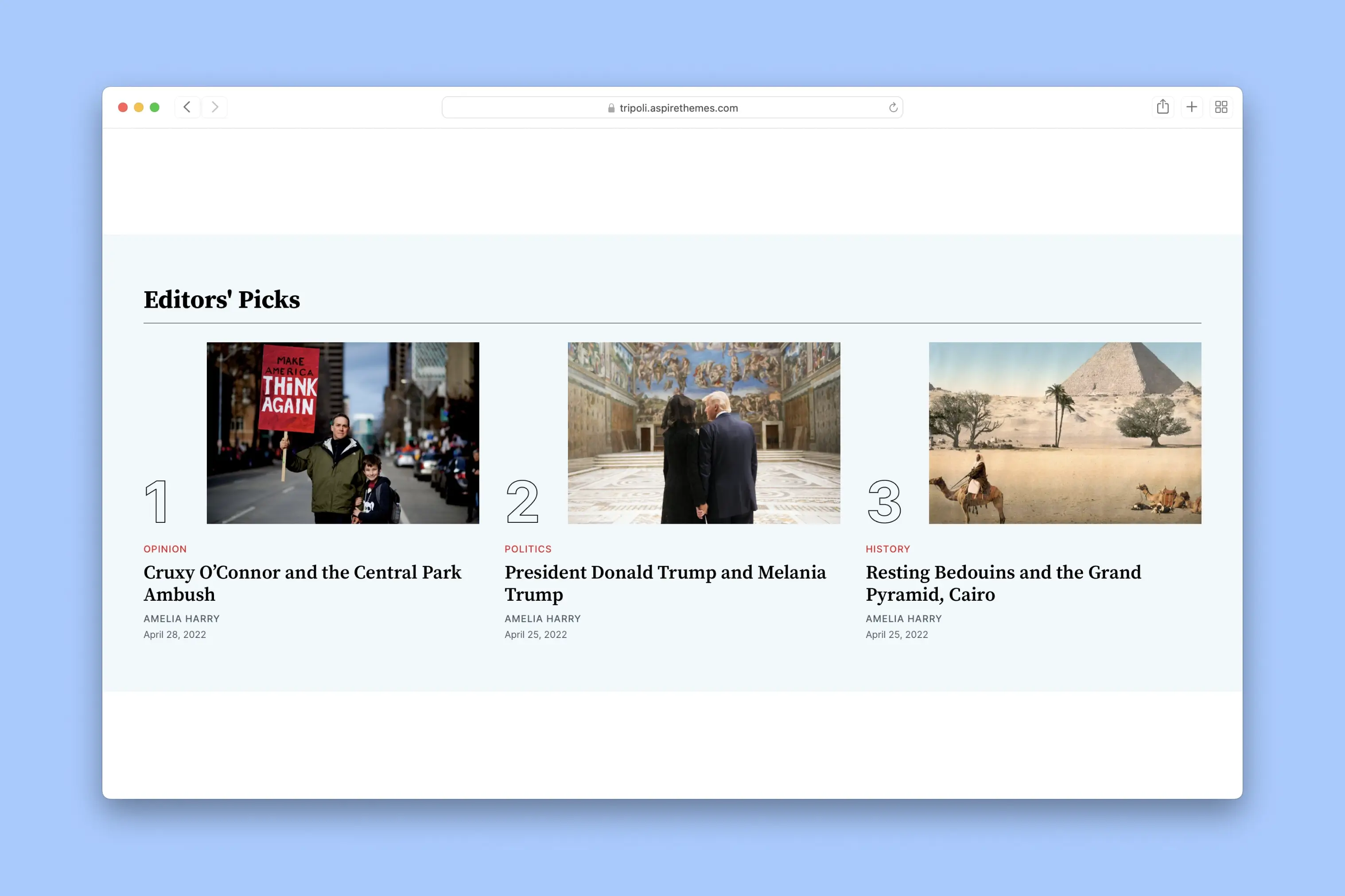 Tripoli Ghost Theme Homepage Editors Picks