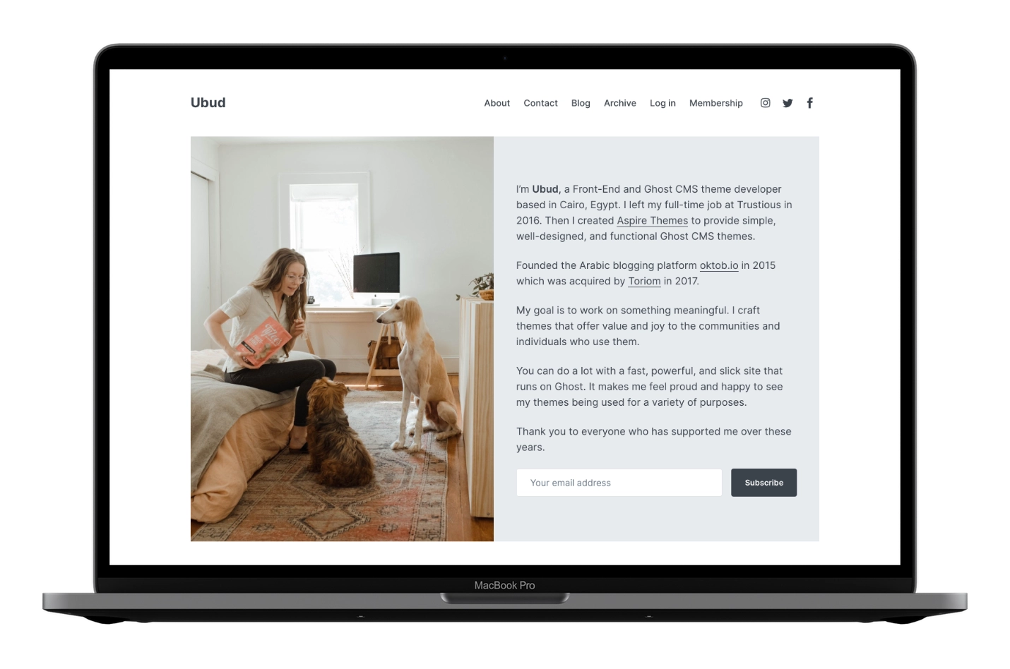 Ubud Ghost CMS Theme Color Scheme Bright Gray