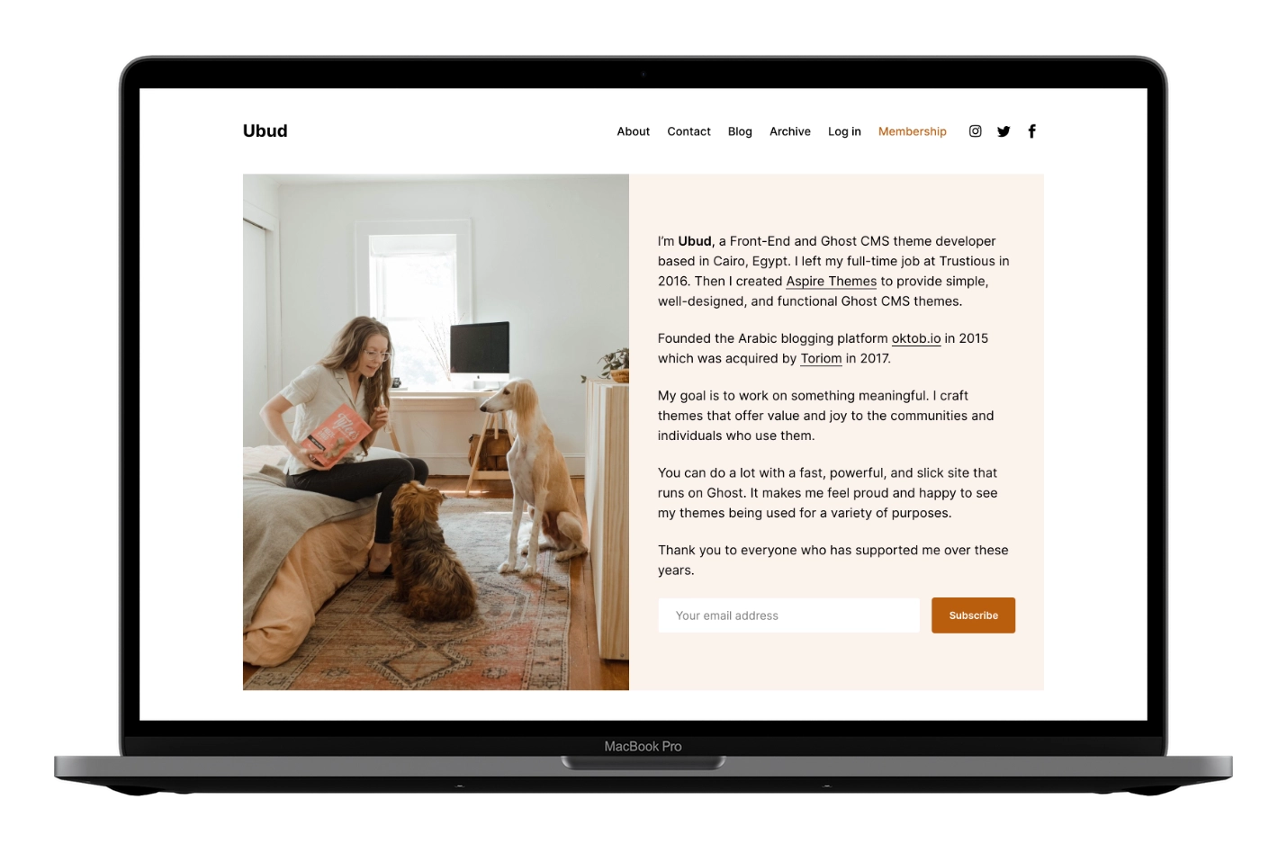 Ubud Ghost CMS Theme Color Scheme Linen